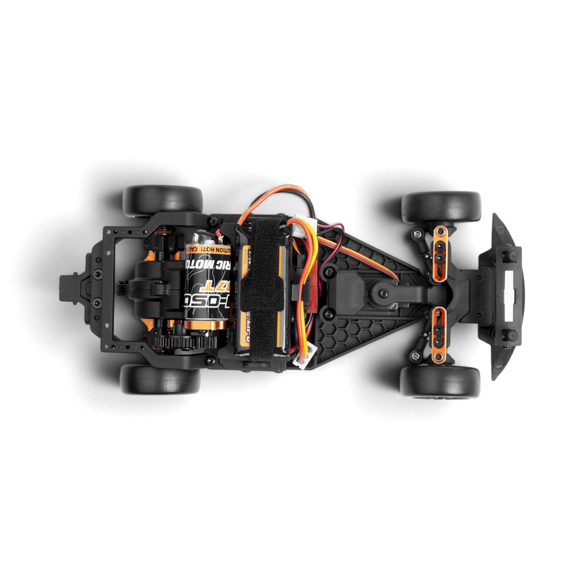 Voiture RC HPI Toyota GR Supra 2024 rouge pour drift, modèle RTR, vue de côté avec détails du design et des pneus de course.