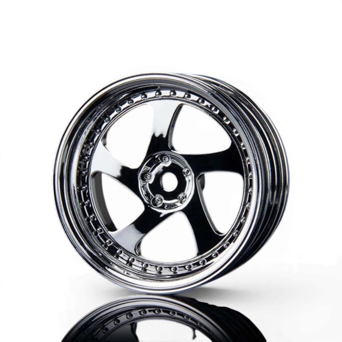Jantes TMB +5 Chrome de Max Speed Technology, roues en alliage avec finition chromée brillante.