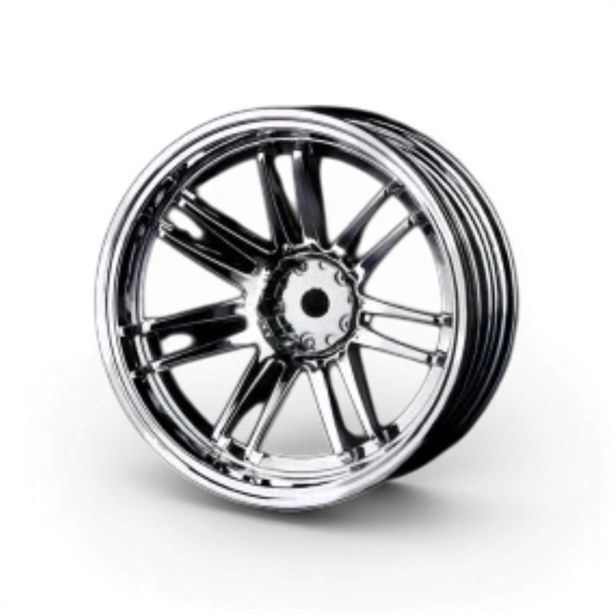 Jantes RE30 +10 Chrome de Max Speed Technology, roues en alliage brillant avec design moderne, visibles en gros plan.