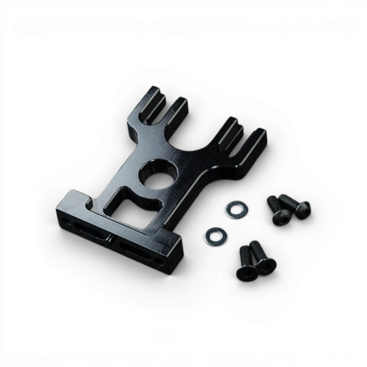 Support moteur en aluminium noir pour MRX / FRX, pièce détachée de haute qualité de Max Speed Technology.