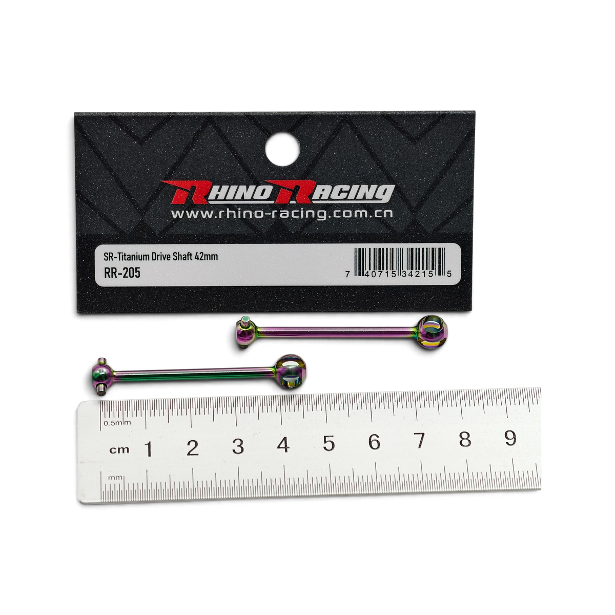 Paire de cardans CVD 42 mm en titane irisé Rhino Racing pour châssis RC Yokomo et Rêve D chez DriftParadiZ
