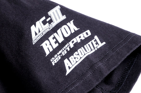 Manche noire du T-shirt DriftParadiZ Rêve D Édition 2026 avec logos blancs imprimés