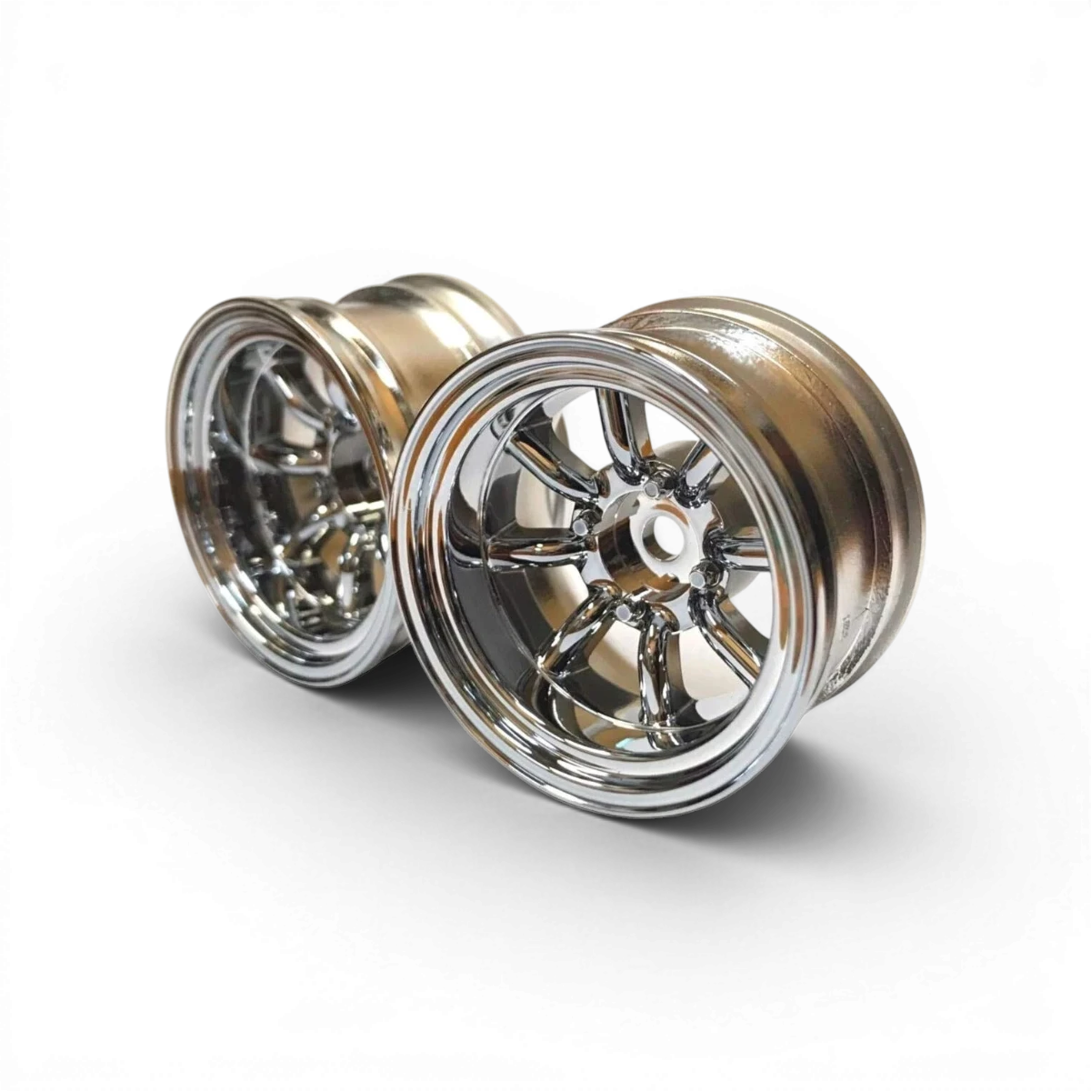 Roues MINI WATANABE OFFSET8 Chrome de la marque Topline, finition chromée brillante, pour voitures sportives.