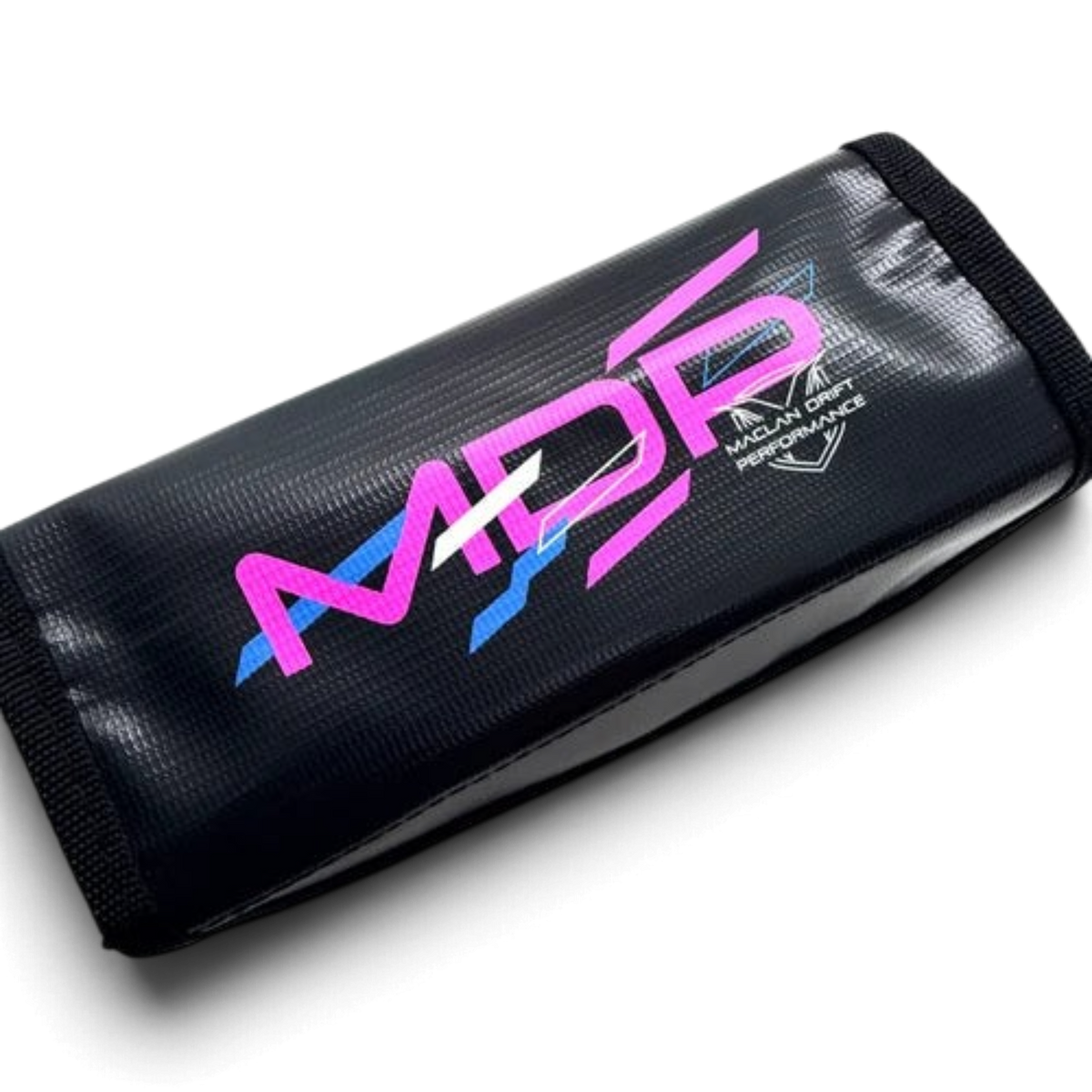 Sac de charge LiPo ignifugé DriftParadiZ Maclan Racing MDP noir avec logo rose et bleu pour batteries RC