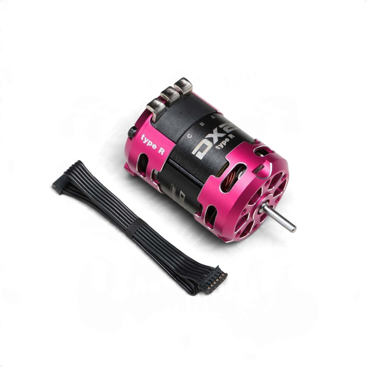 Moteur brushless 11.5T Racing Performer DX2 Type-R de Team Yokomo, vue de face avec détails du rotor et câbles électroniques