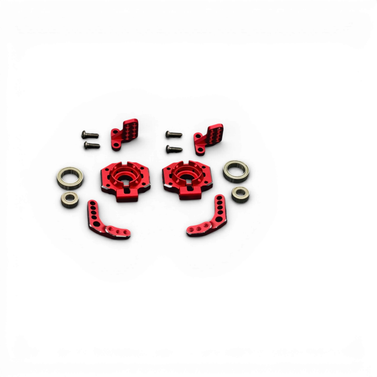 Moyeu arrière en aluminium SR Series de RhinoRacing, montrant le design léger et robuste avec détails précis en noir.