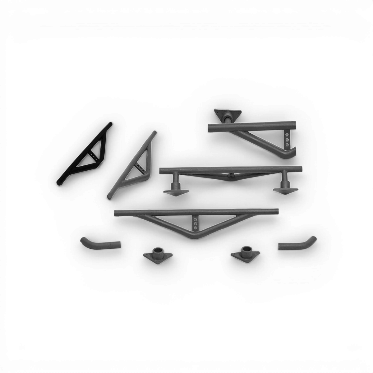 Barre de protection arrière noire pour customisation RC Src Sideways, visible sur l'image avec détails de la pièce en noir.