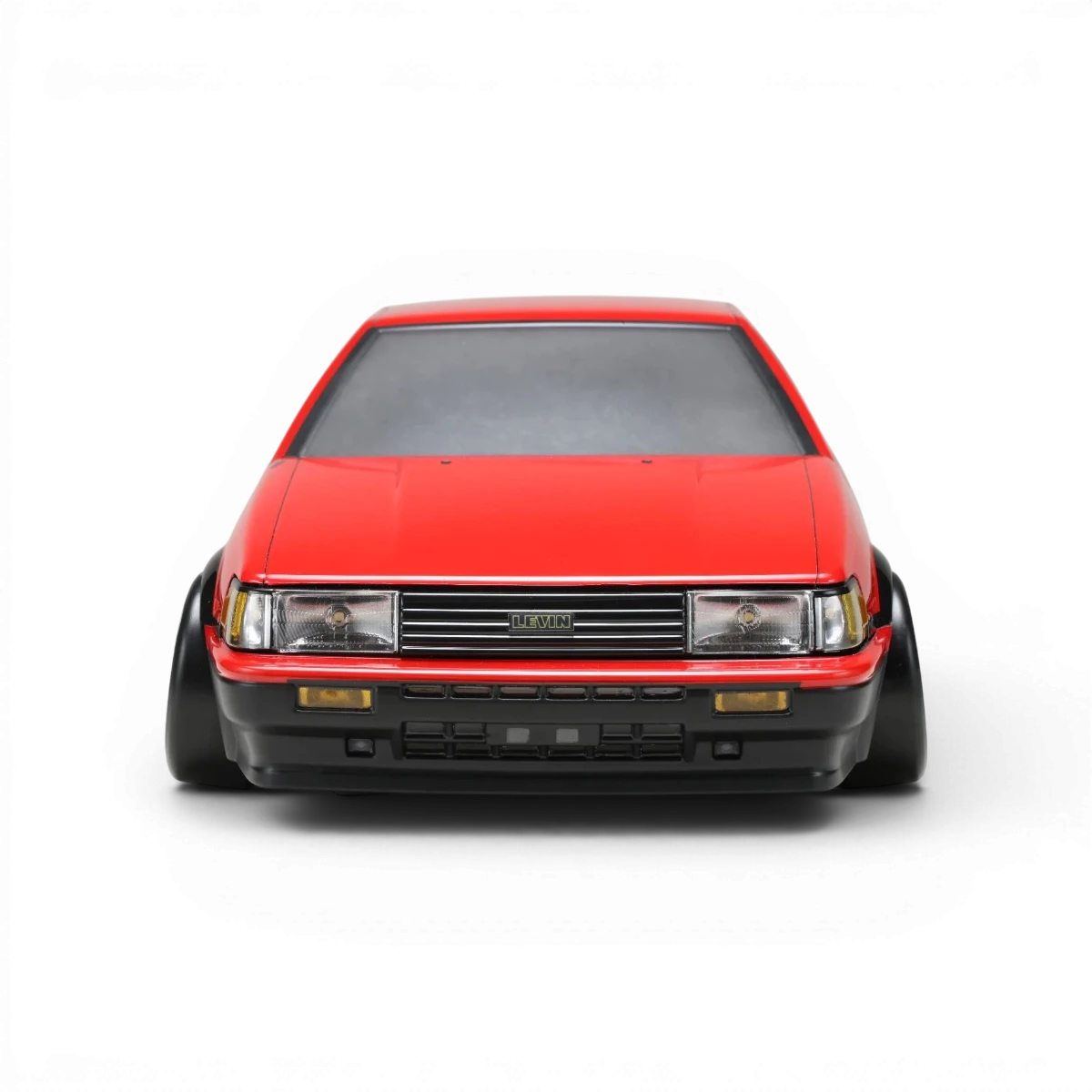 Carrosserie Toyota AE86 Levin L3 de Team Yokomo, vue détaillée de la carrosserie pour voiture RC.