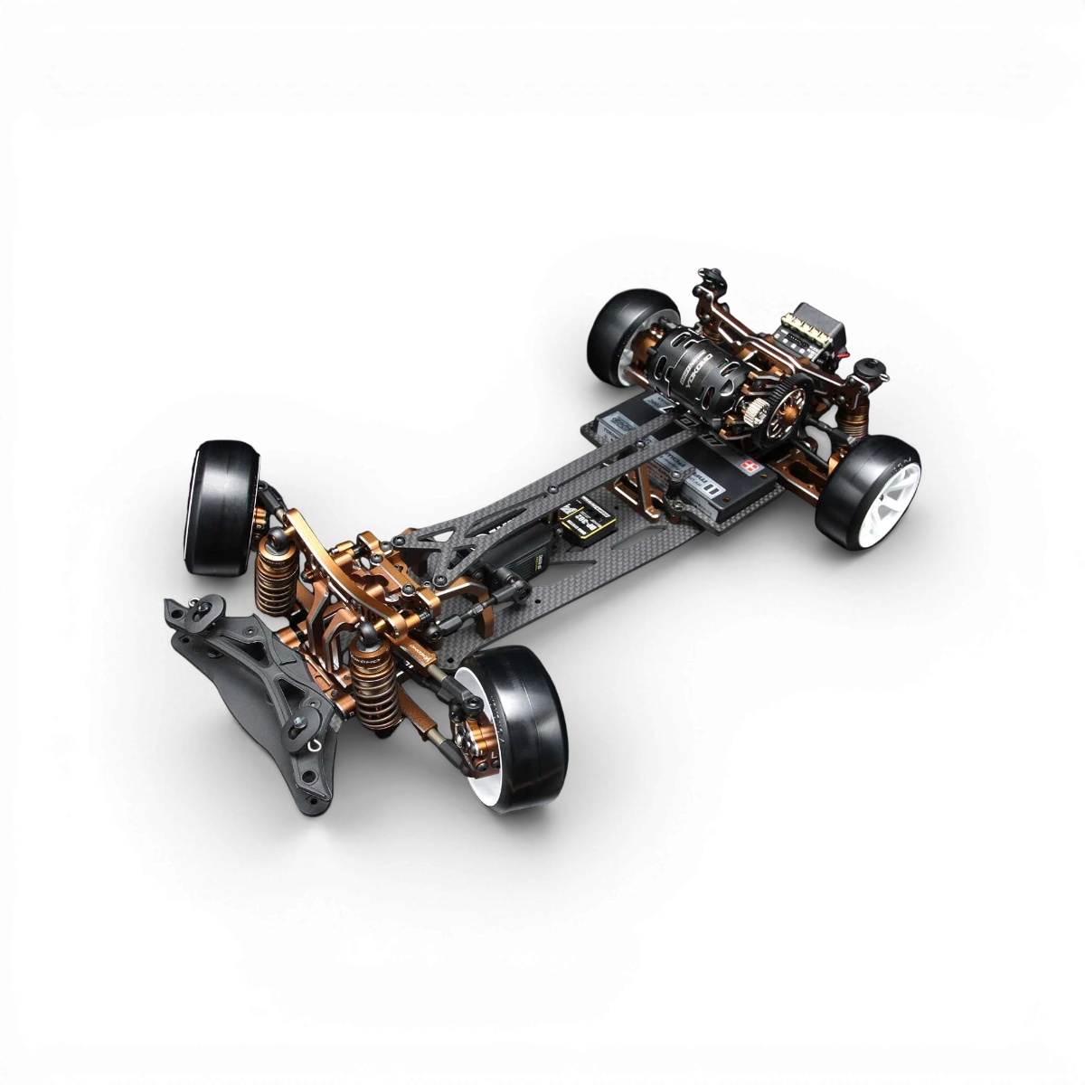 Voiture RC Drift Team Yokomo Super Drift SD3.0 Kit Compétition avec carrosserie bleue et détails de haute performance.