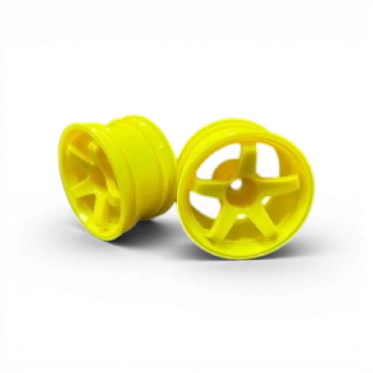 Roues Mini NModel Ver.3 Offset6 jaunes de la marque Topline, vue en gros plan sur un fond blanc.