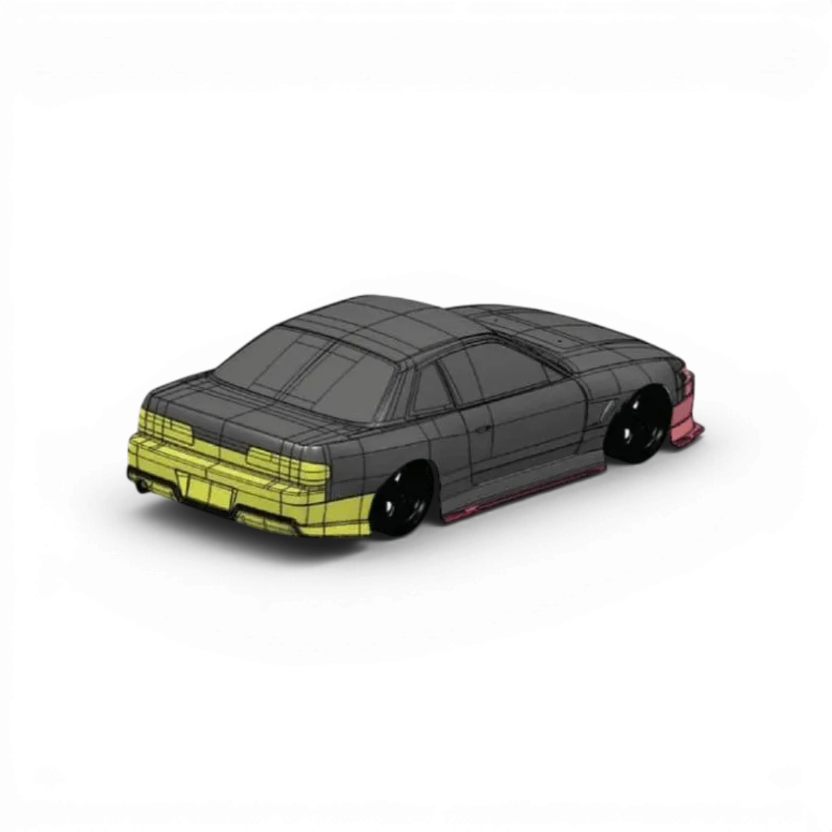 Carrosserie Addiction Nissan S13 Silvia Spirit Rei pour RC, design détaillé et réaliste, en plastique durable.