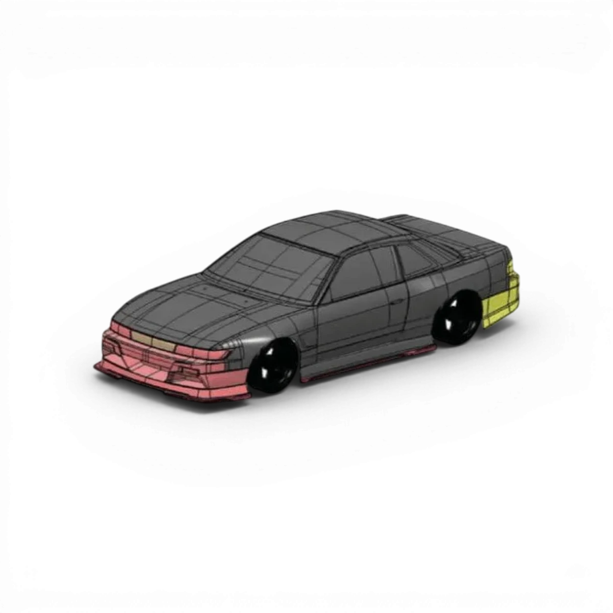 Carrosserie pour Nissan S13 Silvia Spirit Rei, marque Addiction RC Design, design détaillé et réaliste pour voiture RC.
