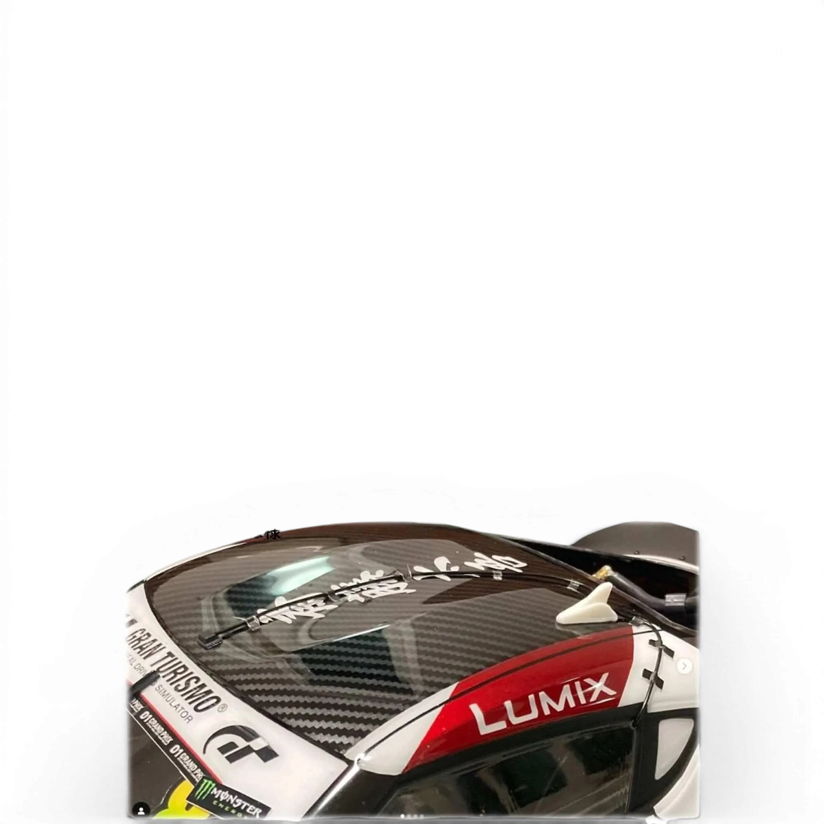 Antenne de customisation ETO Works DriftParadiz 2, noire avec éléments en métal pour voiture de course.