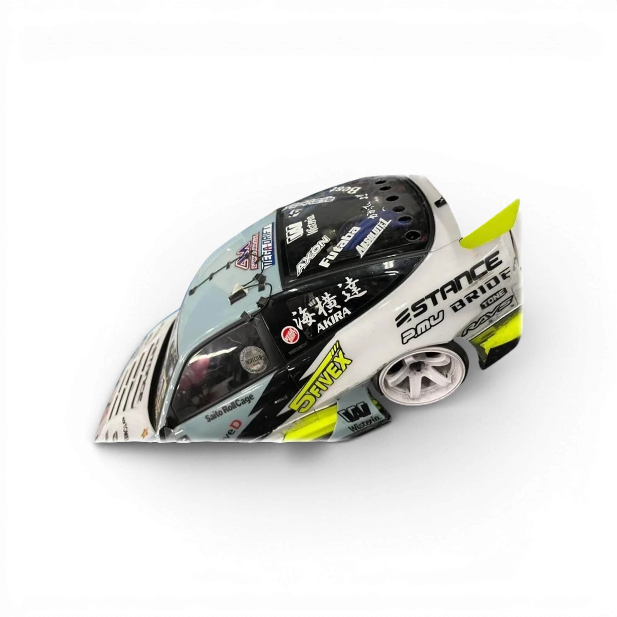 Antenne de customisation ETO Works DriftParadiz 3, noire avec détails en métal, conçue pour voitures de sport.