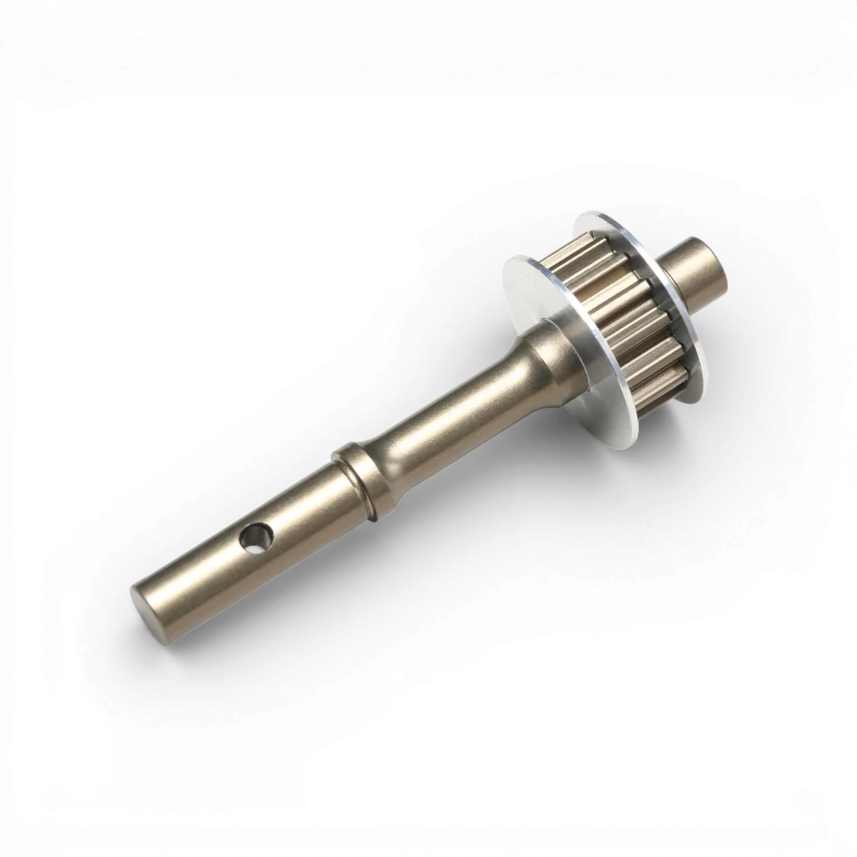 Arbre supérieur en aluminium avec poulie 15T pour MD3.0, pièce détachée Team Yokomo, visible en image.