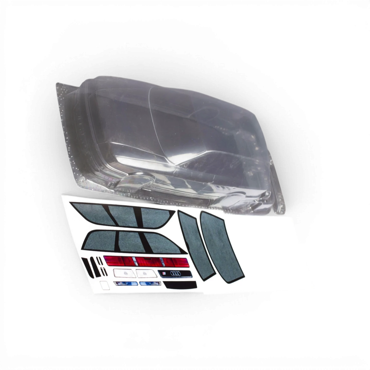 Carrosserie Audi RS2 en plastique pour voiture RC, modèle détaillé et réaliste de la marque Aplastics RC.