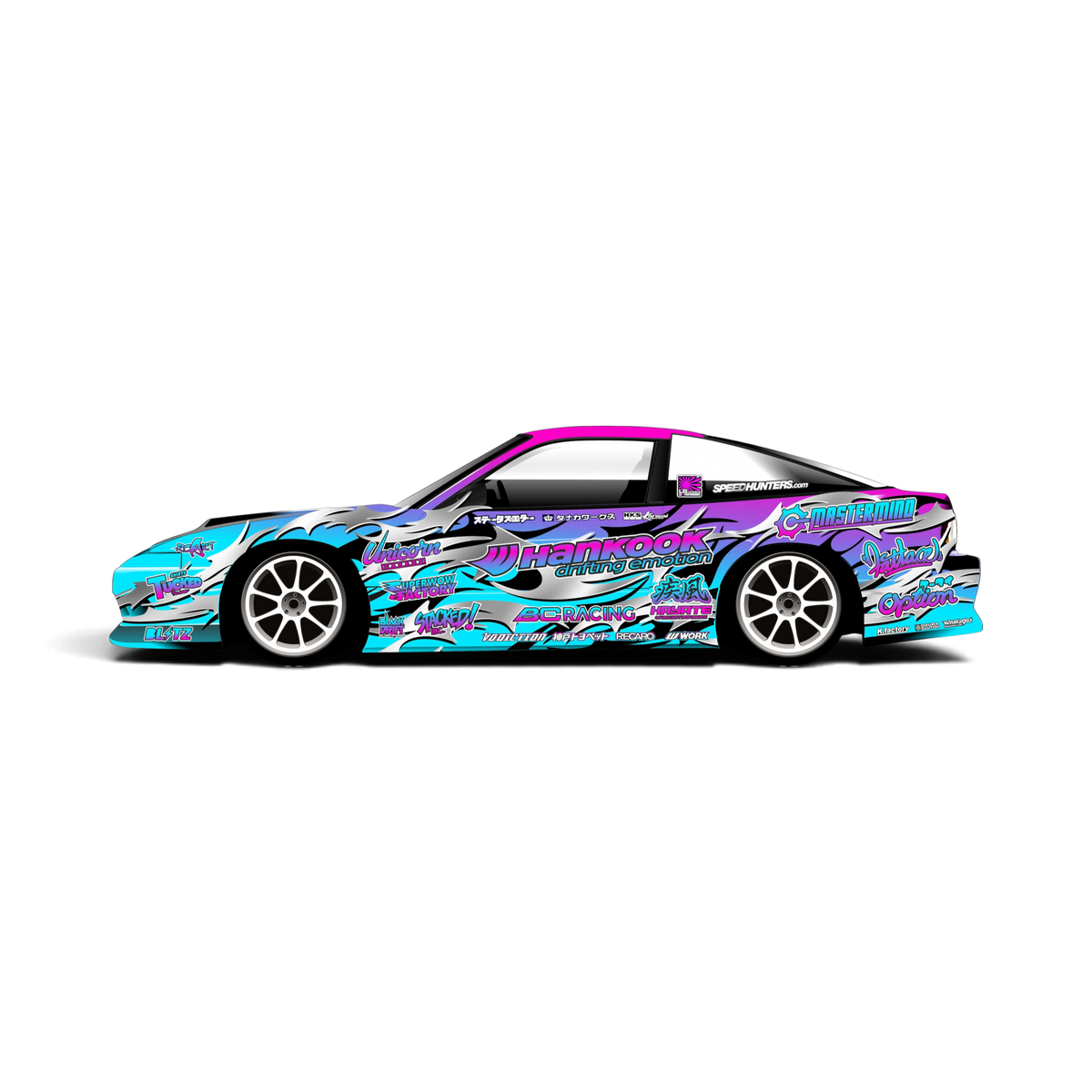 Autocollant de décoration complète Hankook par Black Drift Stickers, design noir avec logo Hankook pour voiture ou moto.