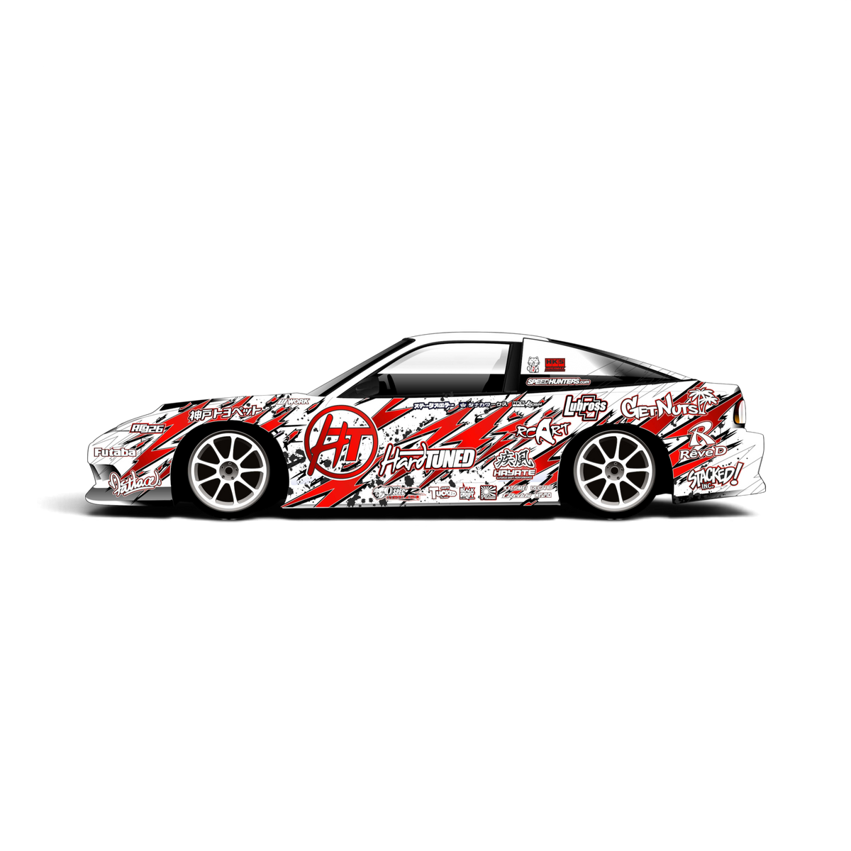 Autocollant de décoration complète Black Drift Stickers Hardtuned-V3 en noir, design pour personnaliser votre véhicule.