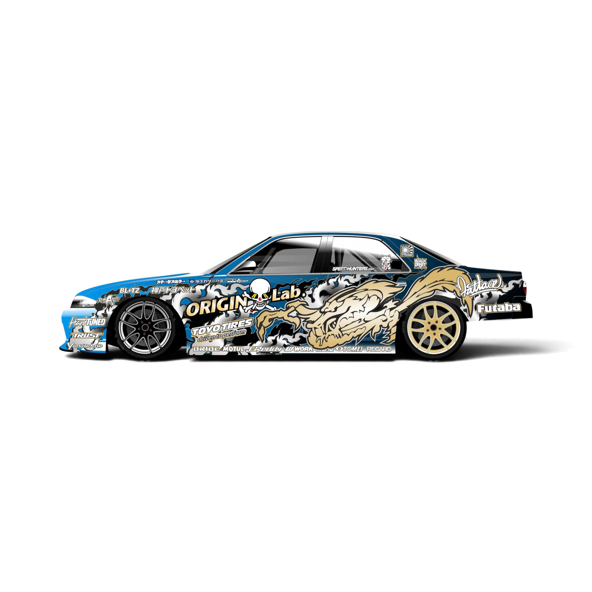 Autocollant de décoration complète Origin Lab OR par Black Drift Stickers, design noir pour personnaliser votre véhicule.