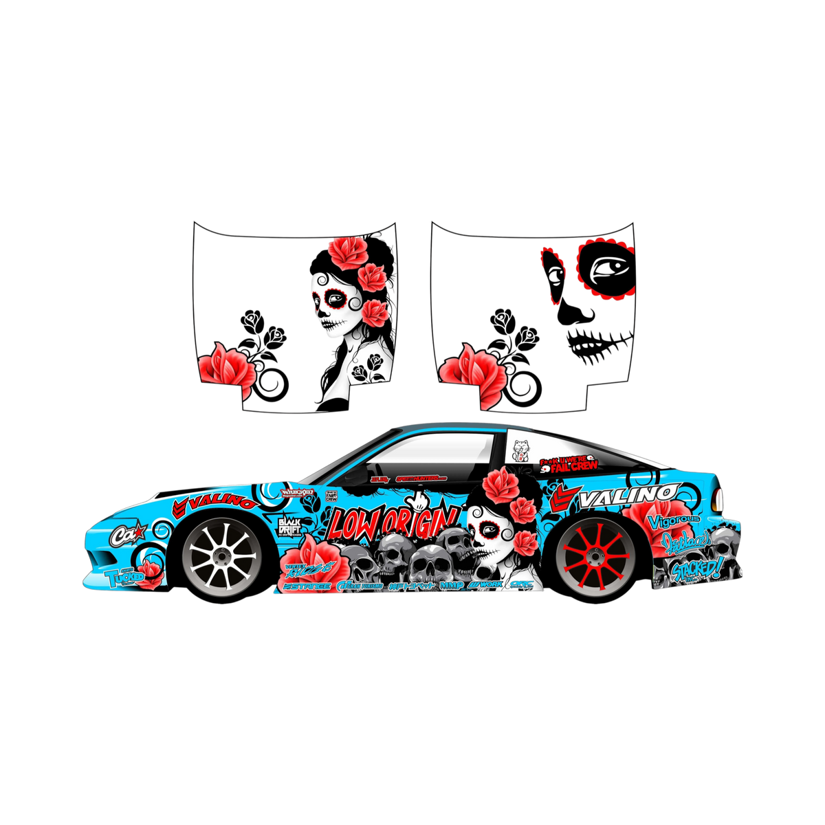 Autocollant de décoration complète Origin Mexican2 de Black Drift Stickers, motif coloré et détaillé pour personnaliser votre véhicule.