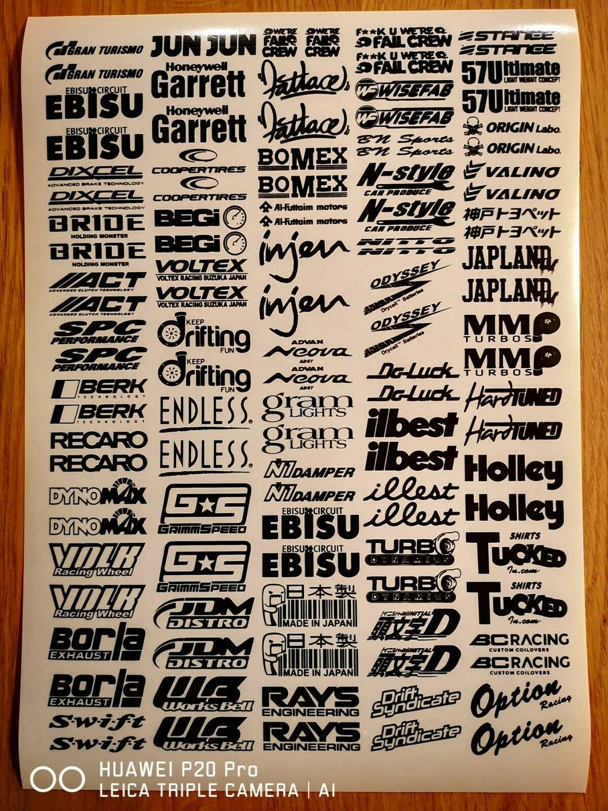 Autocollants sponsors Black Drift, lot de 25 stickers noirs pour voitures de drift, design épuré et durable.