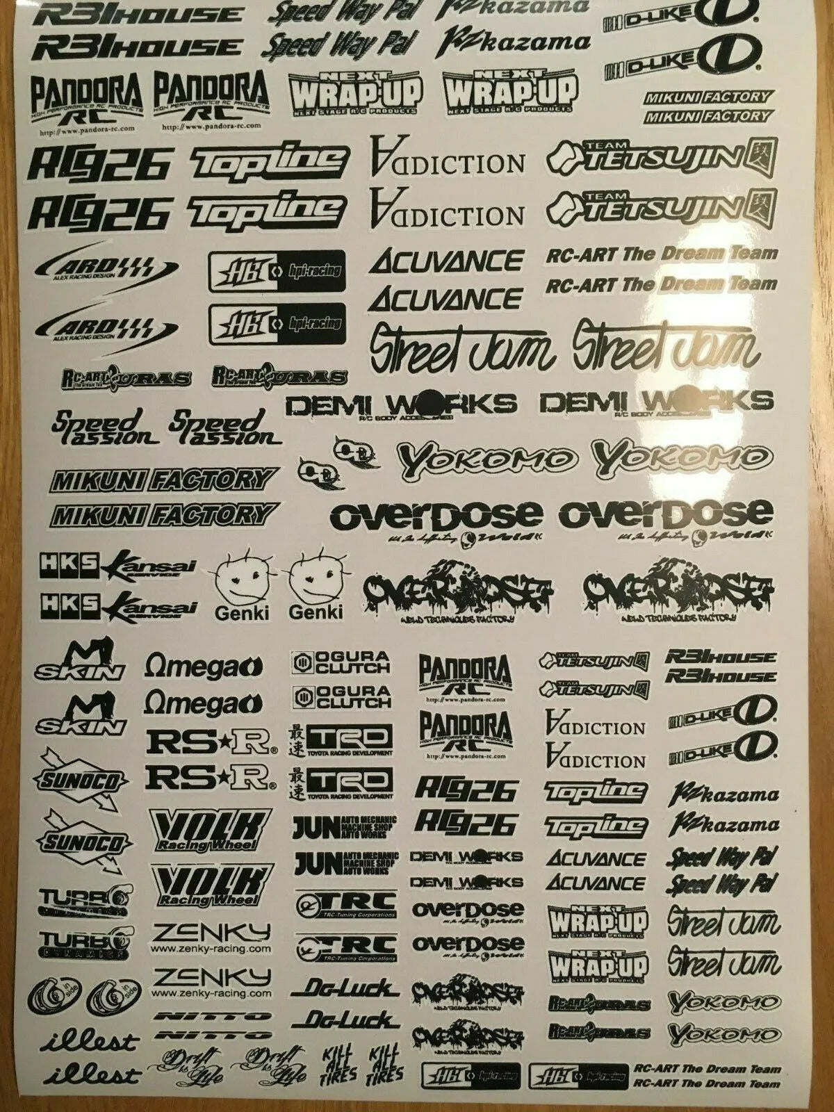 Autocollants sponsors Black Drift Stickers, ensemble de 31 stickers noirs pour voiture ou moto, design de sponsor.