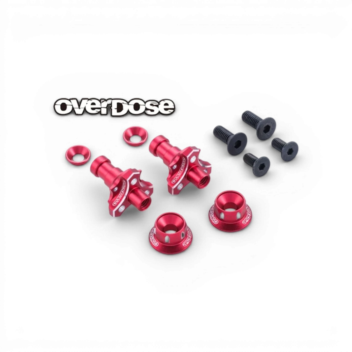 Axe de roue monobloc en aluminium Type-2 pour OD RWD avant, 5 mm, pièce détachée pour véhicule Overdose, vue de face