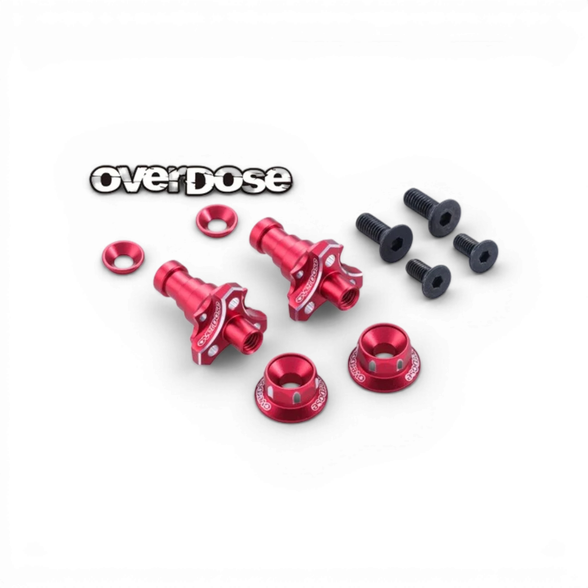 Axe de roue monobloc en aluminium Type-2 pour OD RWD avant, 7 mm, pièce détachée de haute qualité, en position sur un véhicule.