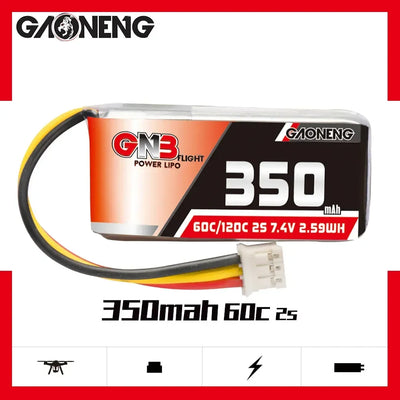 Batterie LiPO 2S 7.4V 350mAh 90C LiPo - Gaoneng - GNB3502S60A