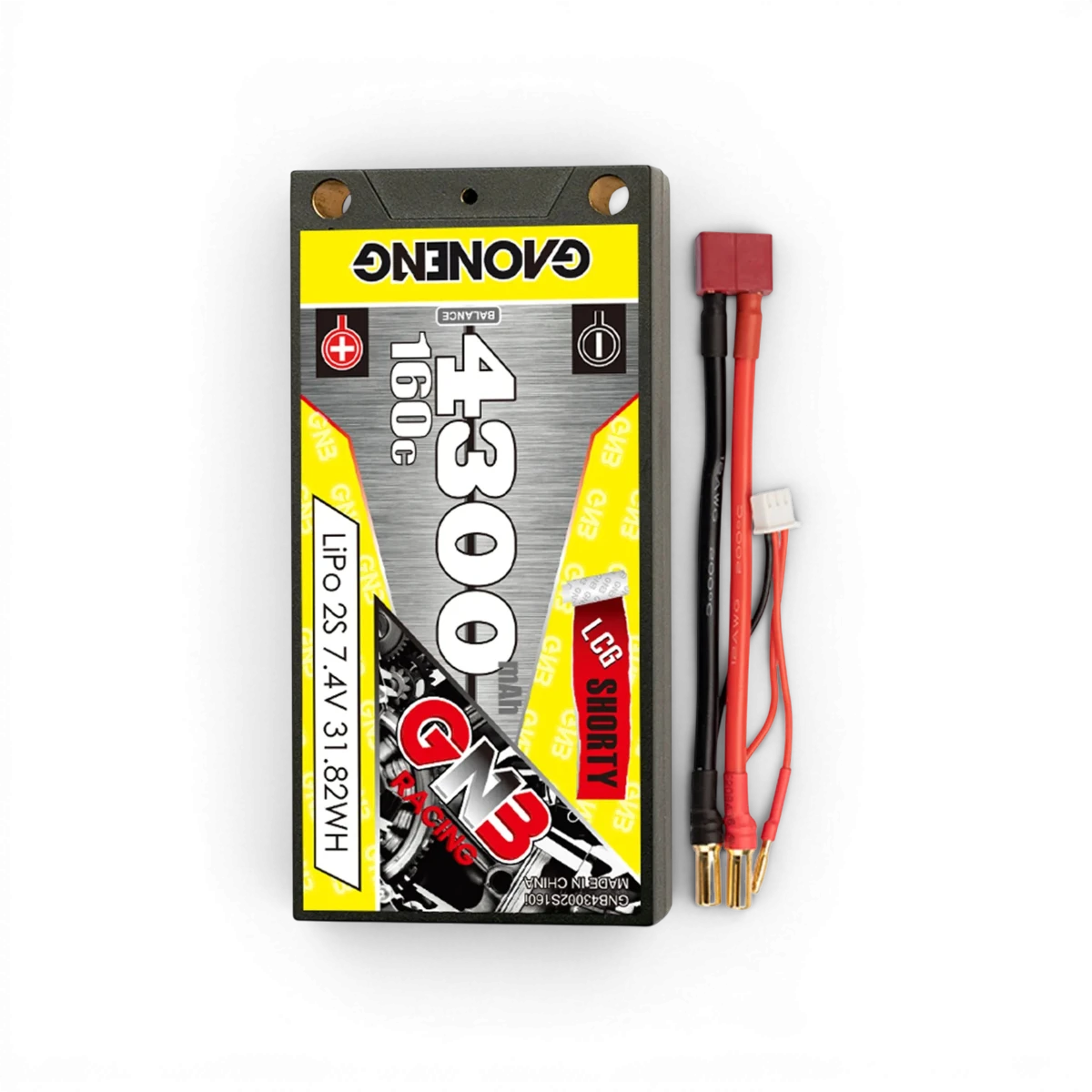 batterie Lipo 7.4V 4300mAh 160C LCG short - GAONENG - DriftParadiZ