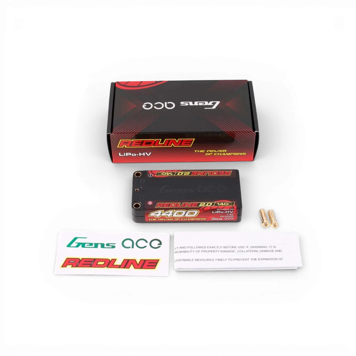 Batterie LiPo Redline 2.0 2S 140C 4400mAh – Gens Ace – GEA44002S14S5 - DriftParadiZ