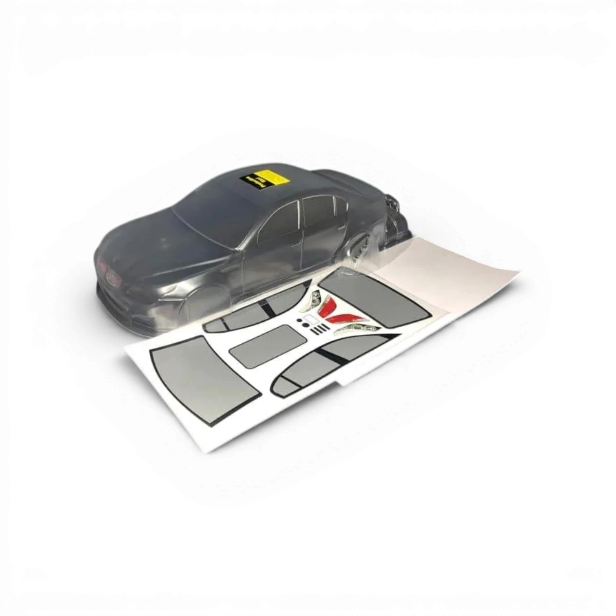 Carrosserie BMW E60 pour voiture RC Aplastics RC, design réaliste avec détails précis pour modélisme automobile.