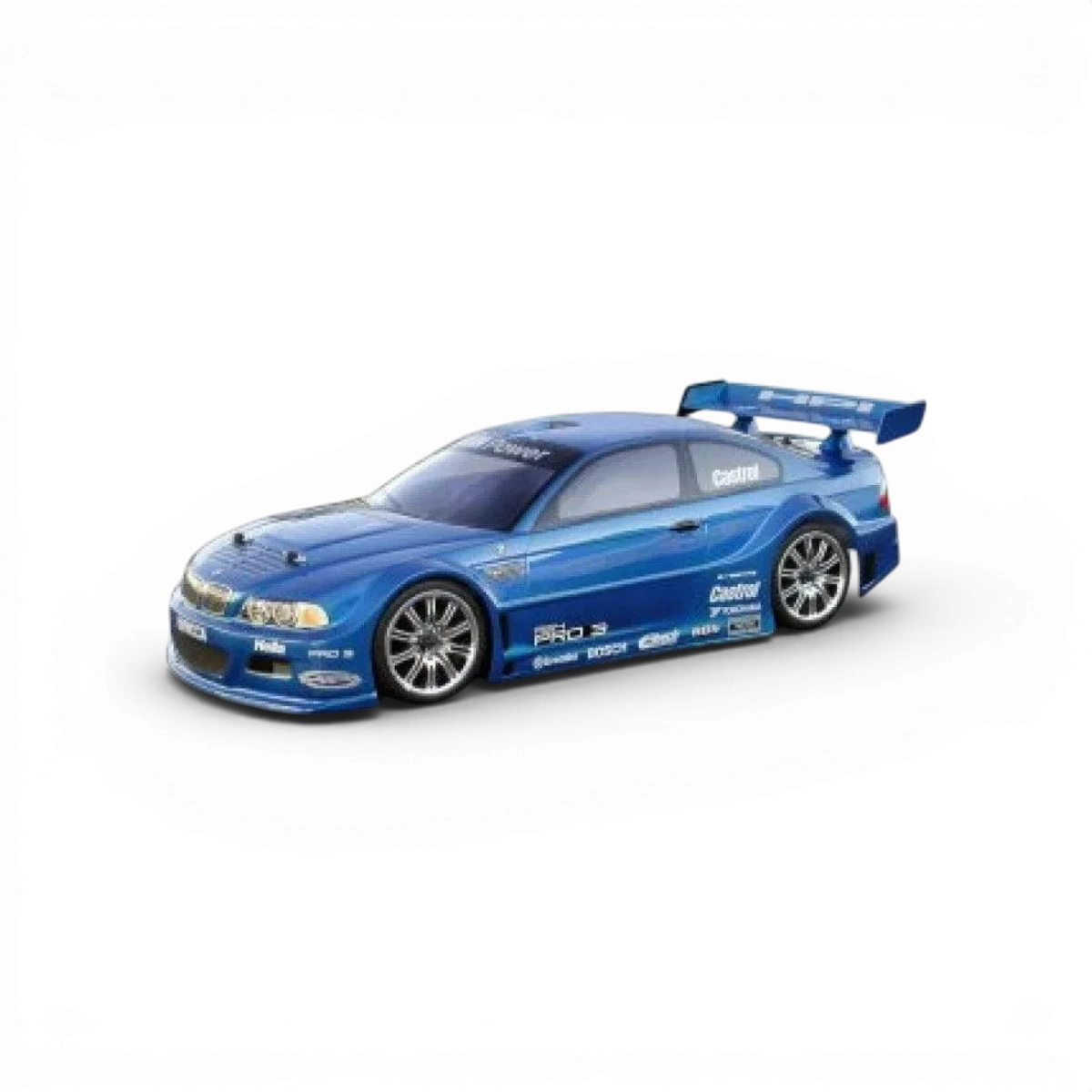 Carrosserie BMW M3 GT E46 HPI pour modèle réduit, détails précis et finition réaliste visible dans l'image.