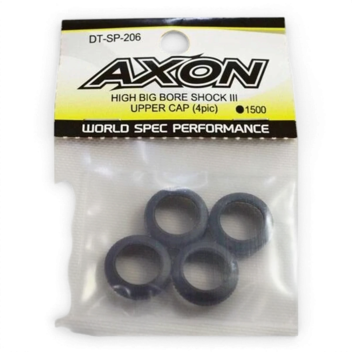 Bouchons supérieurs pour amortisseur BORE SHOCK III TC10 SUPER SHORT, pièce détachée de la marque Team Axon, visible en image.