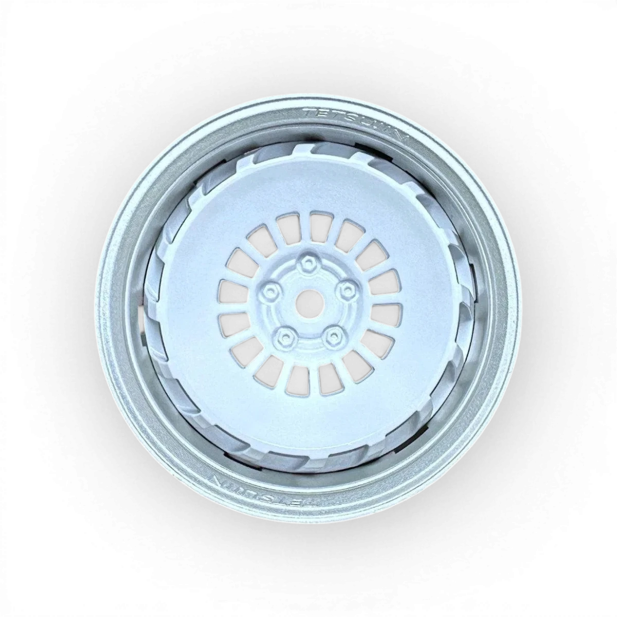Roues Tetsujin Bowler gris et blanc, ensemble de roues avec design moderne et finition élégante, adaptée pour véhicules.