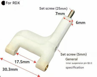 Vorderer Unterarm ASTα Delrin weiß mit Messingbuchsen (RDX) – Topline – TP-654