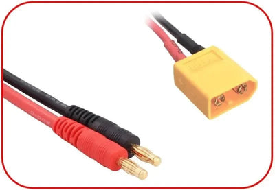 Câble de charge XT60 vers bananes 4mm - 15cm - Absima - 3040033