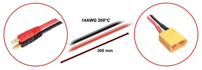 Câble de charge XT60 vers bananes 4mm - 30cm - Absima - 3040075