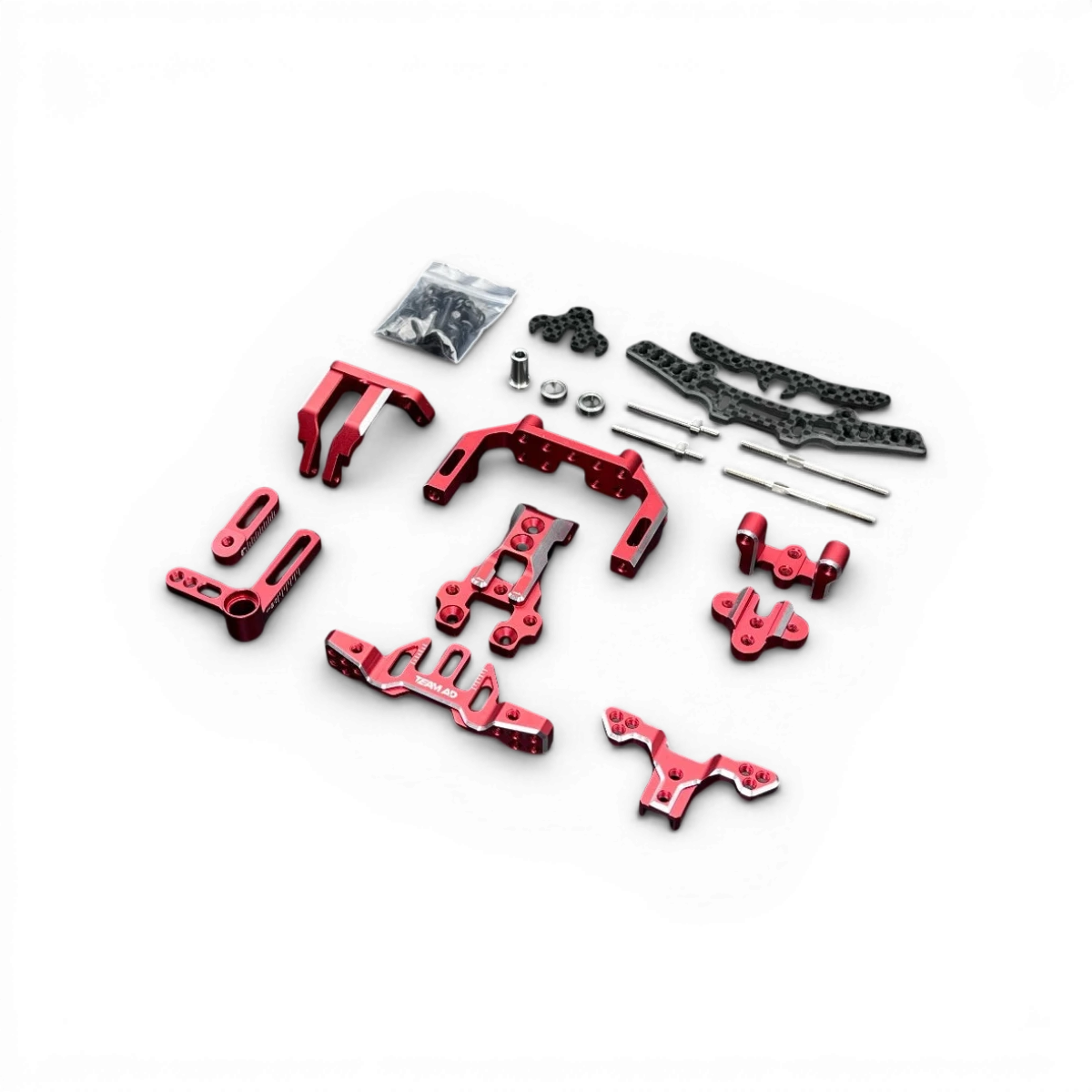 Cellule avant AD-XF pour vélo, marque TEAM AD, montre la pièce en plastique noir avec connecteurs pour fixation.