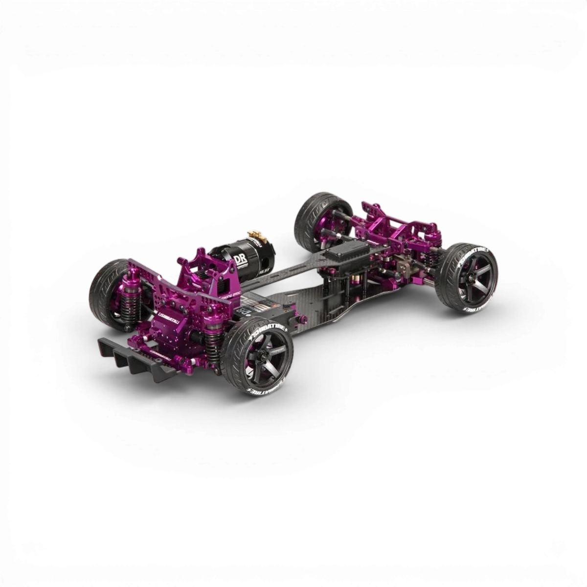 Châssis kit RC Drift SHIBATA GRK5R avec cadre en métal pour voiture de drift, vue en gros plan sur la pièce.