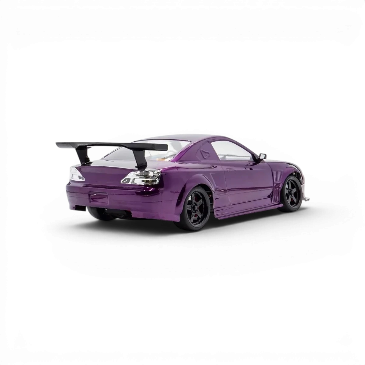 Châssis RC drift HOBBYTECH OVER-D10 RTR Brushless RWD, vue détaillée du châssis pour voitures télécommandées.