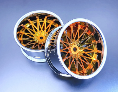 Chrome Cercle + Dahlia Centre disque Chrome Or (2 pièces) - Tetsujin - TT-8026