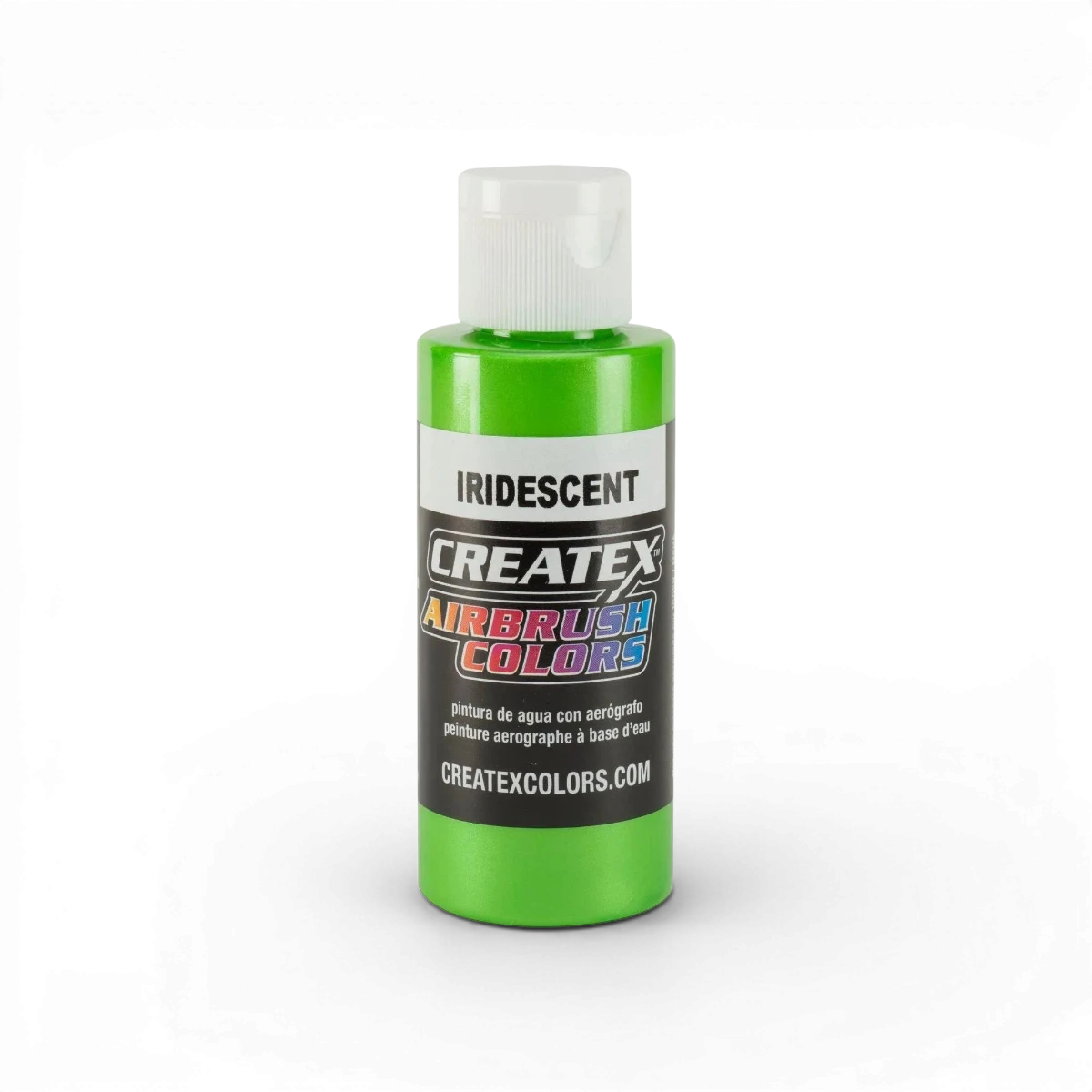 Peinture iridescente classique Vert de la marque Createx Colors, texture brillante et colorée visible sur l'image.