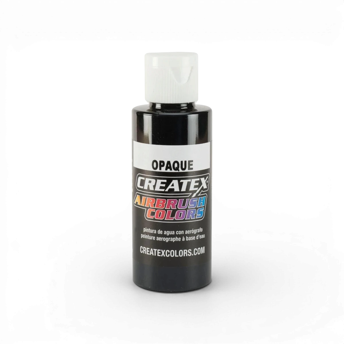 Peinture acrylique opaque classique noire de la marque Createx Colors, tube de peinture en édition standard.