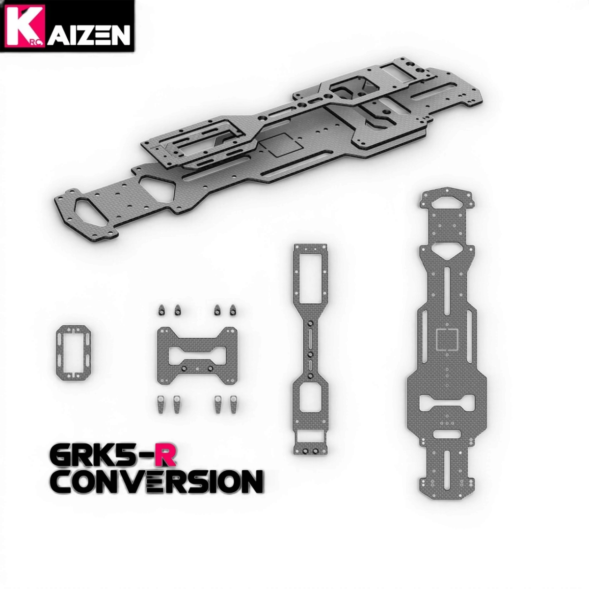 Pièces détachées KaizenRC pour GRK5-R, conversion Kaizen pour modification de voiture RC, image montrant la pièce en détail