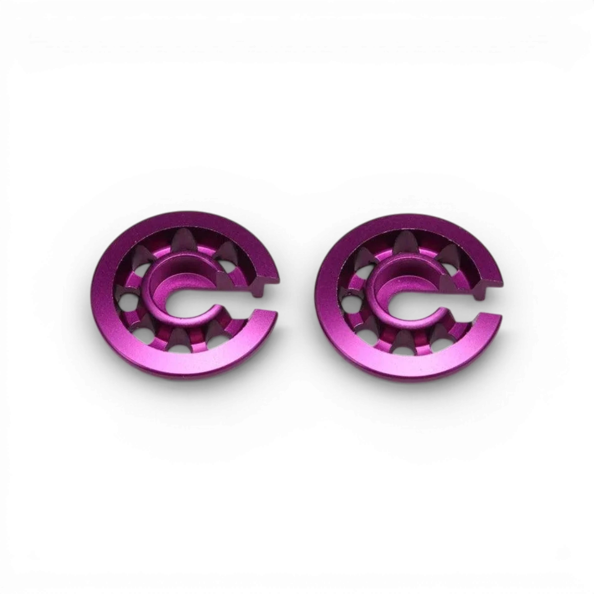 Coupelles ressorts avant Bigbore violettes pour voiture RC Team Yokomo, pièces détachées pour drift et modélisme.