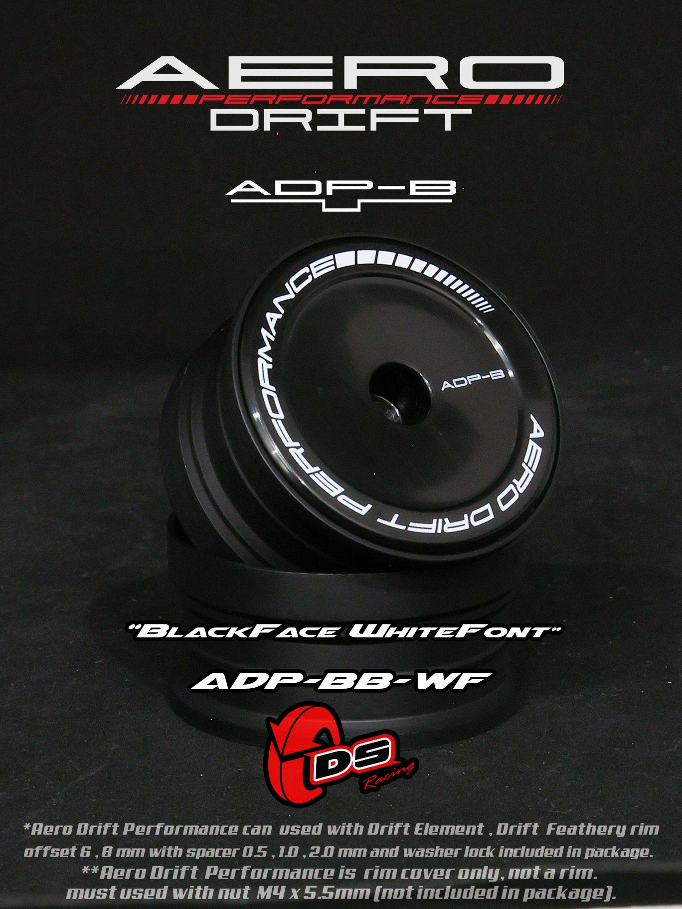 Couvercle aero performance drift pour drift element - Flat - Noir - DS Racing - DriftParadiZ