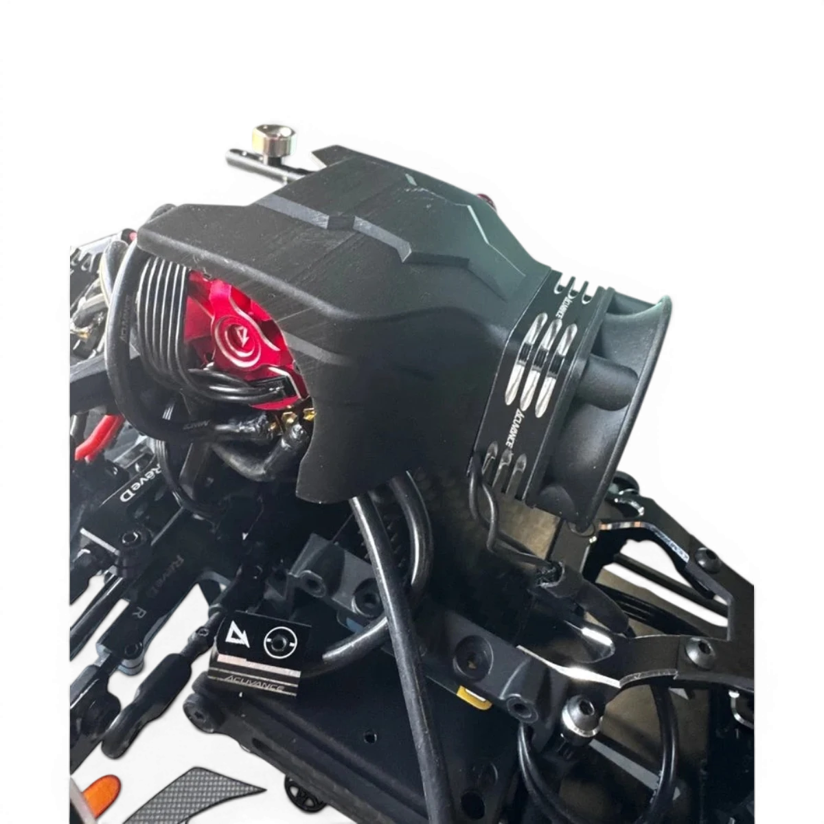 Couvercle ventilateur « Boost » pour RDX, électronique, Addiction RC Design, noir avec logo, équipé pour RDX DriftParadiz 3.