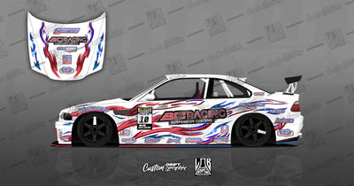 Décoration complète autocollante - BC racing Red/blue flames - Basement LAB Graphics - BLG-BC-P75/08459