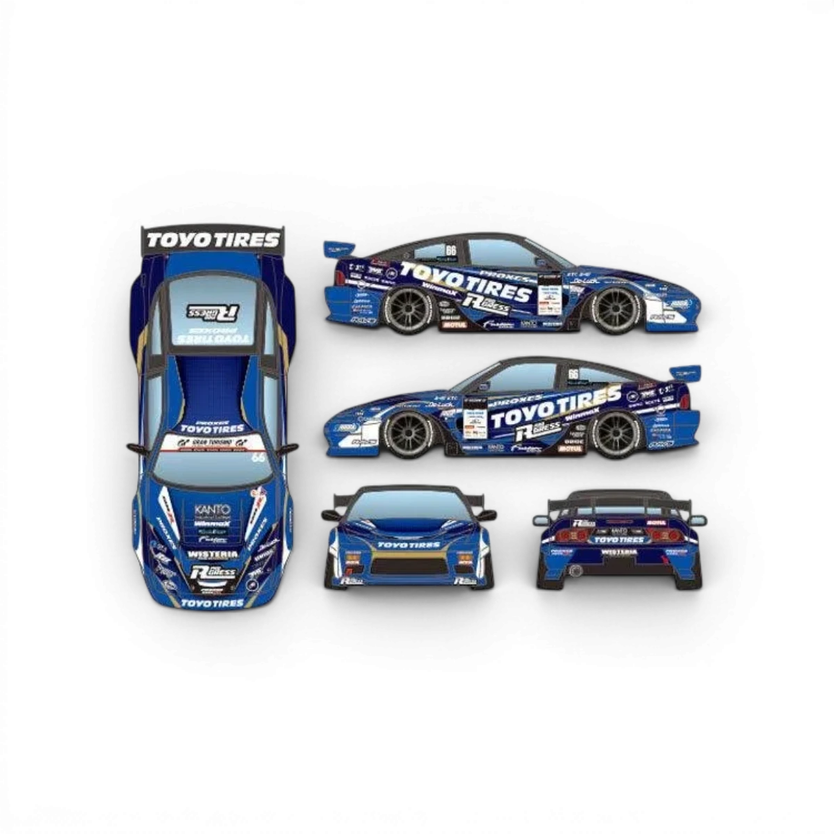 Décoration en wisteria pour carrosserie Toyota Toyotires, modèle Driftparadiz, par Team Reve D, avec motif floral élégant.